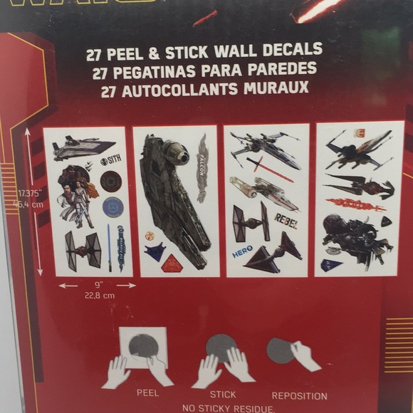 Star Wars Peel and Stick Wall Decals Bedroom Decoration Boys - Picture 4 of 10